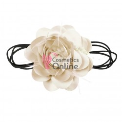 Floare cu snur pentru decor gat sau mana PRL50PP Crem cu perlute